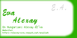 eva alexay business card